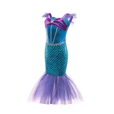 Halloween Kid Girl Sequins Jewelry Mermaid Tail Princess Dress Skirt