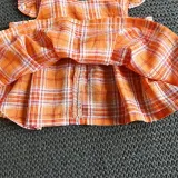 Toddler Girl Ruffles Plaid Top and Shorts Two Pieces Sets