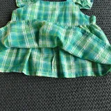 Toddler Girl Ruffles Plaid Top and Shorts Two Pieces Sets