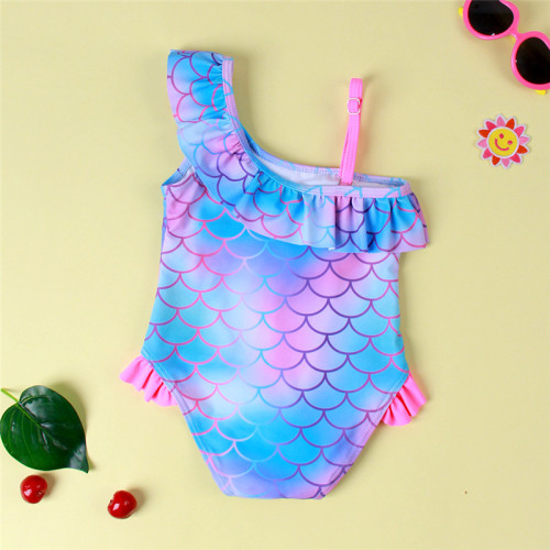 Baby Toddler Girl Ruffle Fish Scales Beach Swimwear Two Pieces Swimsuit