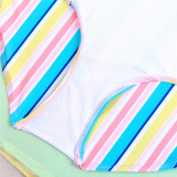 Mommy and Me Matching Swimwear Bow Tie Up One-piece Swimsuit