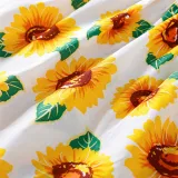Toddler Girls Sunflowers Halter Vest Top and High Waist Skirt Two Pieces Sets