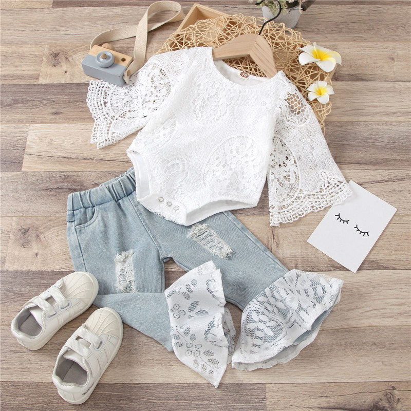 Cute Baby Girl Lace Vest Shorts Suit
