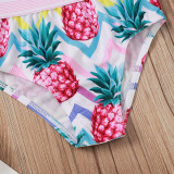 Kid Girl Panther Print Pineapple Print Bikini Set Beach Swimwear Two Pieces Swimsuit