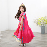 Kid Girl Halloween Lamp Jasmine Princess Dress With Long Cape