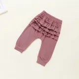 Baby Girl Ruffles Long Sleeves Bodysuit and Pants Two Pieces Outfits with Hairband