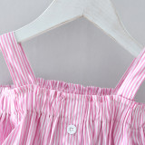 Toddler Girl Stripe Bowkont Matching Tutu Strap Princess Dresses