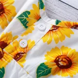 Toddler Girls Sunflowers Halter Vest Top and High Waist Skirt Two Pieces Sets