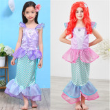 Kid Girl Short Sleeves Mermaid Princess Dress