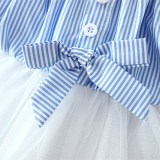 Toddler Girl Stripe Bowkont Matching Tutu Strap Princess Dresses
