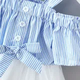 Toddler Girl Stripe Bowkont Matching Tutu Strap Princess Dresses