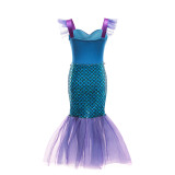 Halloween Kid Girl Sequins Jewelry Mermaid Tail Princess Dress Skirt