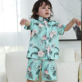 Matching Family Sets Tropical Prints Flowers Dress And T-Shirt