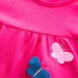 Toddler Girl Rainbow 3D Butterflies Pocketed Dresses Long Sleeve Dresses