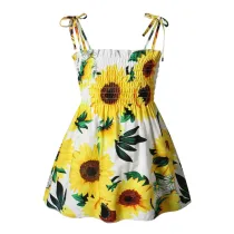 Toddler Girl Sunflowers Summer Dresses