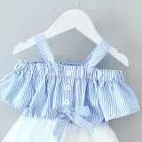 Toddler Girl Stripe Bowkont Matching Tutu Strap Princess Dresses