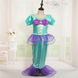 Kid Girl Short Sleeves Mermaid Princess Dress