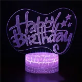 3D Valentine's Day Series Night Light Lamps Seven Colors Touch LED With Remote Control