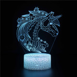Unicorn Angel 3D Night Light LED Lamps Seven Colors Touch LED With Remote Control