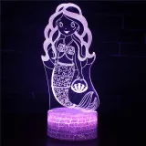 3D Mermaids Series Night Light LED Lamps Seven Colors Touch Lamps With Remote Control