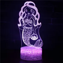 3D Mermaids Series Night Light LED Lamps Seven Colors Touch Lamps With Remote Control