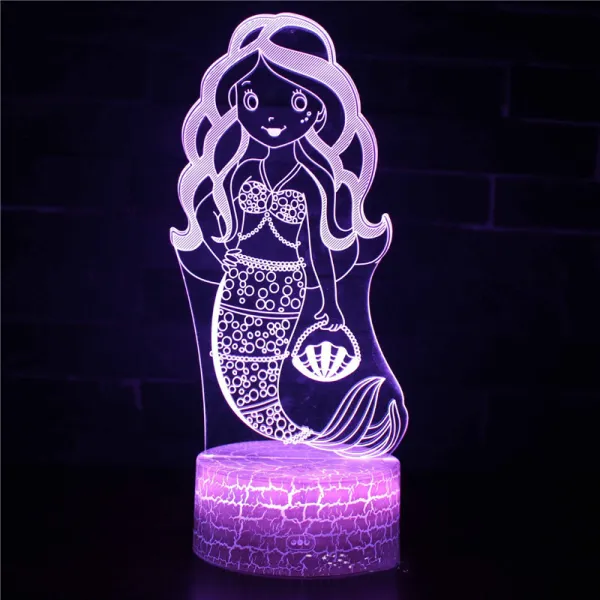 3D Mermaids Series Night Light LED Lamps Seven Colors Touch Lamps With Remote Control
