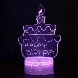 3D Valentine's Day Series Night Light Lamps Seven Colors Touch LED With Remote Control