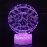 3D NBA Basketball Series Night Light LED Lamps Seven Colors Touch Lamps With Remote Control