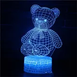 3D Cute Heart Bears Series Night Light LED Lamps Seven Colors Touch Lamps With Remote Control