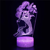 3D Mermaids Series Night Light LED Lamps Seven Colors Touch Lamps With Remote Control