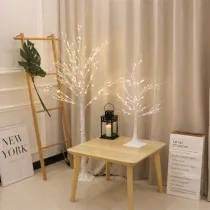 Night Light Birch Floor Lamp USB Decoration Bedroom Light