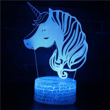 Unicorn Angel 3D Night Light LED Lamps Seven Colors Touch LED With Remote Control