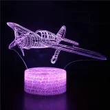 3D Cute Plane Series Night Light LED Lamps Seven Colors Touch Lamps With Remote Control