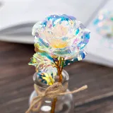 LED Eternal Luminous Rose Flower Glass Cover Rose Gold Foil Gifts