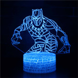 3D Marvel Panthers Series Night Light LED Lamps Seven Colors Touch Lamps With Remote Control