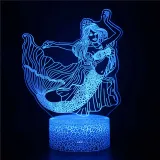 3D Mermaids Series Night Light LED Lamps Seven Colors Touch Lamps With Remote Control