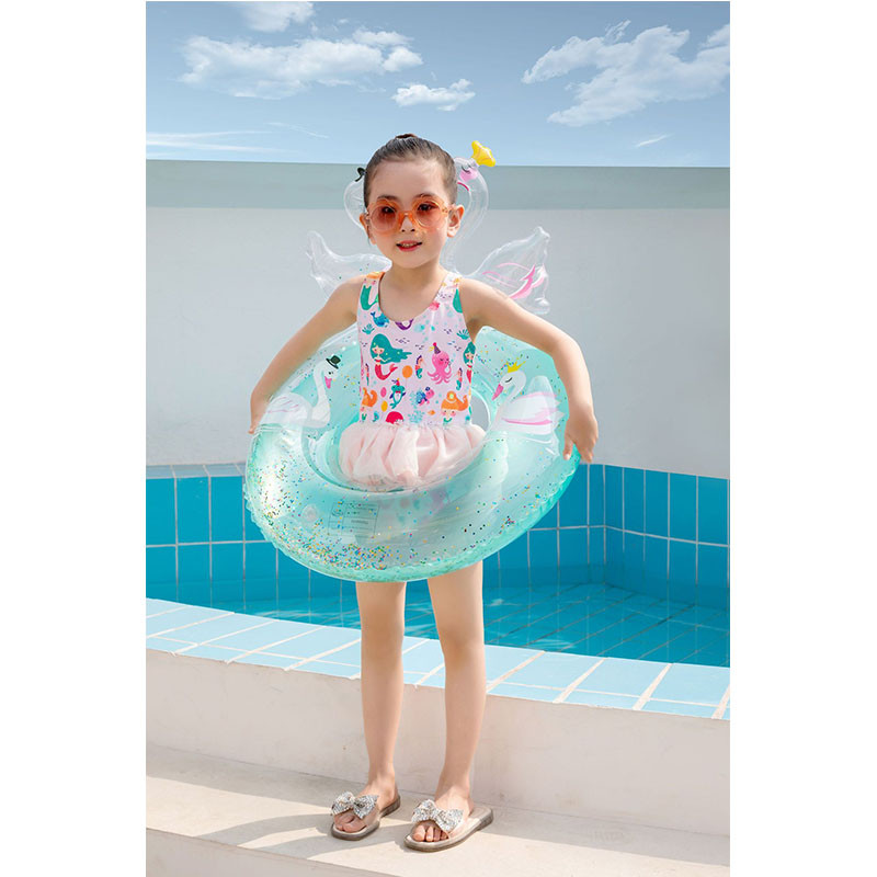 Toddler Kids Pool Floats Inflated Swimming Rings 3D Sequins Swan ...
