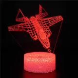 3D Cute Plane Series Night Light LED Lamps Seven Colors Touch Lamps With Remote Control