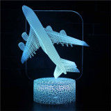 3D Cute Plane Series Night Light LED Lamps Seven Colors Touch Lamps With Remote Control
