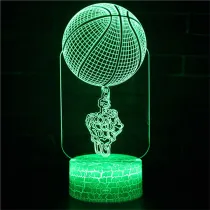 3D NBA Basketball Series Night Light LED Lamps Seven Colors Touch Lamps With Remote Control