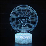 3D NBA Basketball Series Night Light LED Lamps Seven Colors Touch Lamps With Remote Control