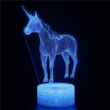Unicorn 3D Night Light LED Lamps Seven Colors Touch LED With Remote Control