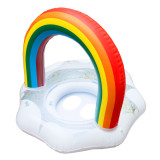 Toddler Kids Pool Floats Inflated Swimming Rings Sequins Rainbow Clouds Sitting Swimming Circle