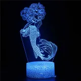 3D Mermaids Series Night Light LED Lamps Seven Colors Touch Lamps With Remote Control