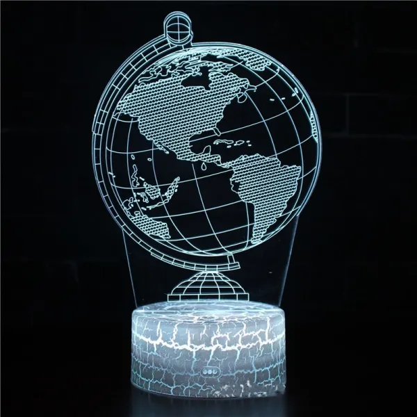 3D Globe Series Night Light LED Lamps Seven Colors Touch Lamps With Remote Control