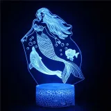 3D Mermaids Series Night Light LED Lamps Seven Colors Touch Lamps With Remote Control