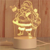 3D Merry Christmas Santa Claus Bedroom Night Light