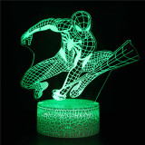 Spiderman 3D Night Light LED Lamps Seven Colors Touch LED With Remote Control