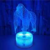 3D Orangutans Night Light LED Lamps 16 Colors Touch Lamps With Remote Control