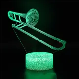 3D Musical Instrument Series Night Light Seven Colors Touch LED Lamps With Remote Control